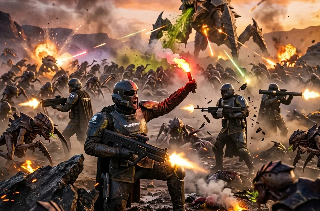 Helldivers 2: A Nova Warbond “Linha de Frente Galactica” Chega com Armas e Estrategias Ineditas!