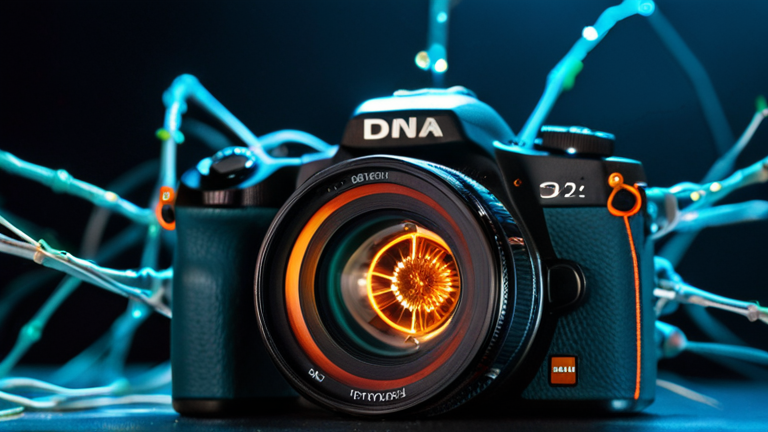 Uma representação artística abstrata de conexões neurais e átomos brilhantes em tons de azul profundo e verde-água, simbolizando a biologia quântica.