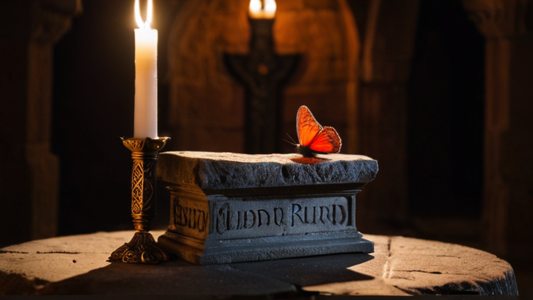 Uma ilustração vibrante com ícones estilizados de uma espada medieval futurista (Crimson Desert) e uma borboleta carmesim (Fatal Frame) em tons de azul escuro e laranja vibrante.