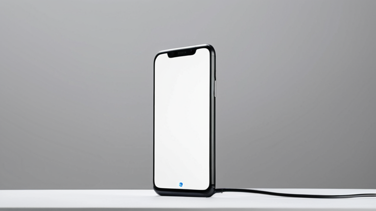 Smartphone futurista exibindo uma interface web inteligente e fluída, focando na simplicidade visual.