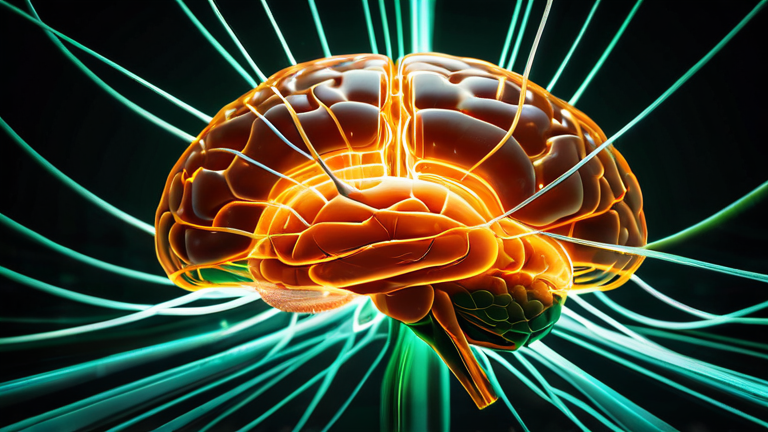 Cérebro digital abstrato formado por conexões luminosas em tons de laranja e verde, simbolizando NPCs avançados nos games.