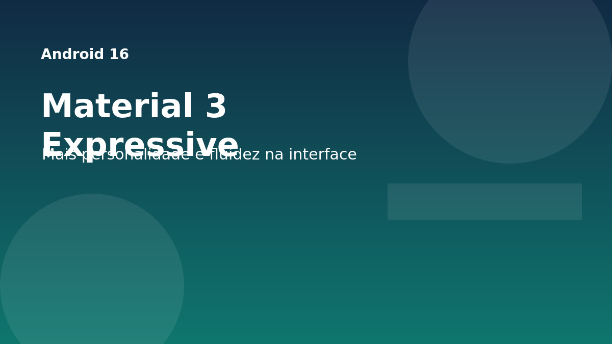 Capa editorial sobre Android 16 e Material 3 Expressive.