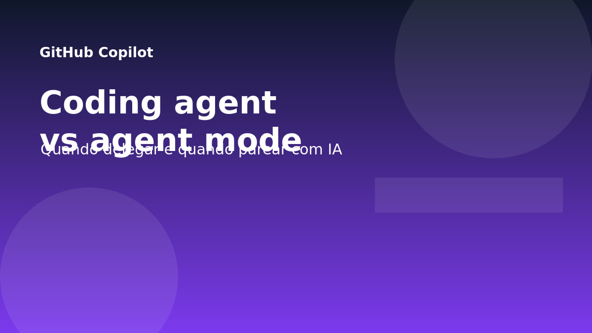 Capa editorial comparando GitHub Copilot coding agent e agent mode.