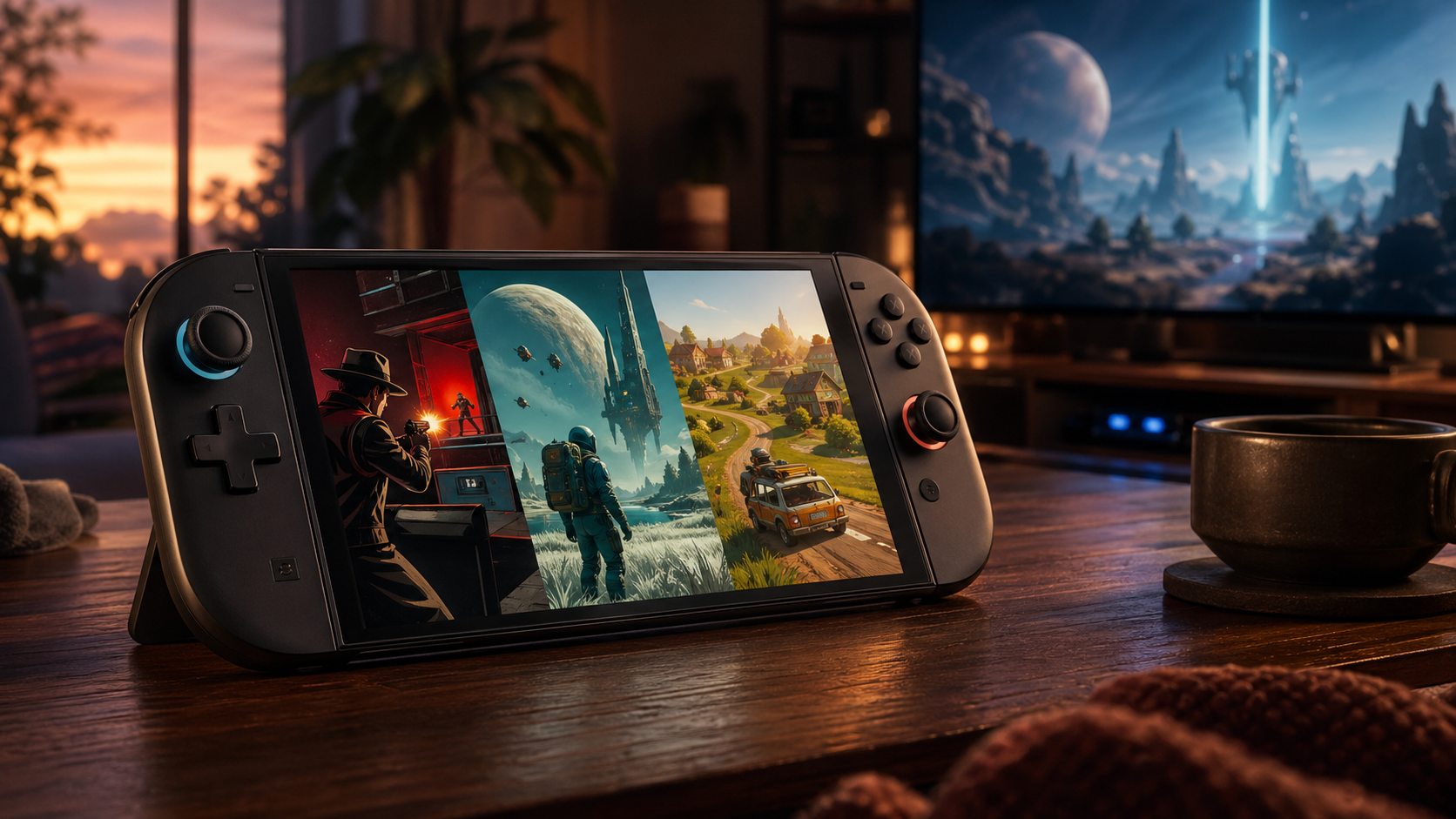 Capa editorial sobre jogos de abril no Nintendo Switch 2
