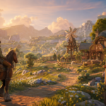 Capa editorial sobre Palia Royal Highlands e cavalos