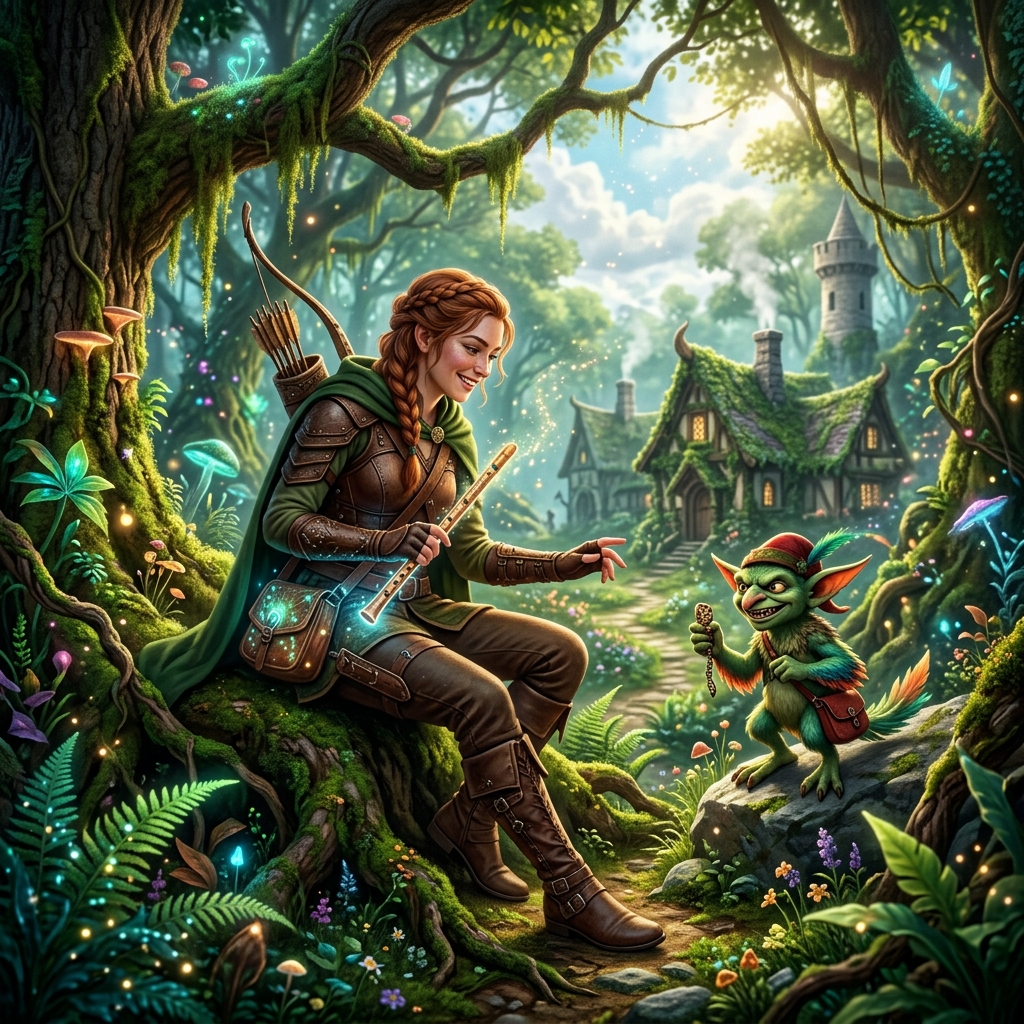 Imagem conceitual de um cenario fantastico de Fable, com campos verdes e ruinas antigas sob um ceu claro, simbolizando a expectativa pelo jogo.