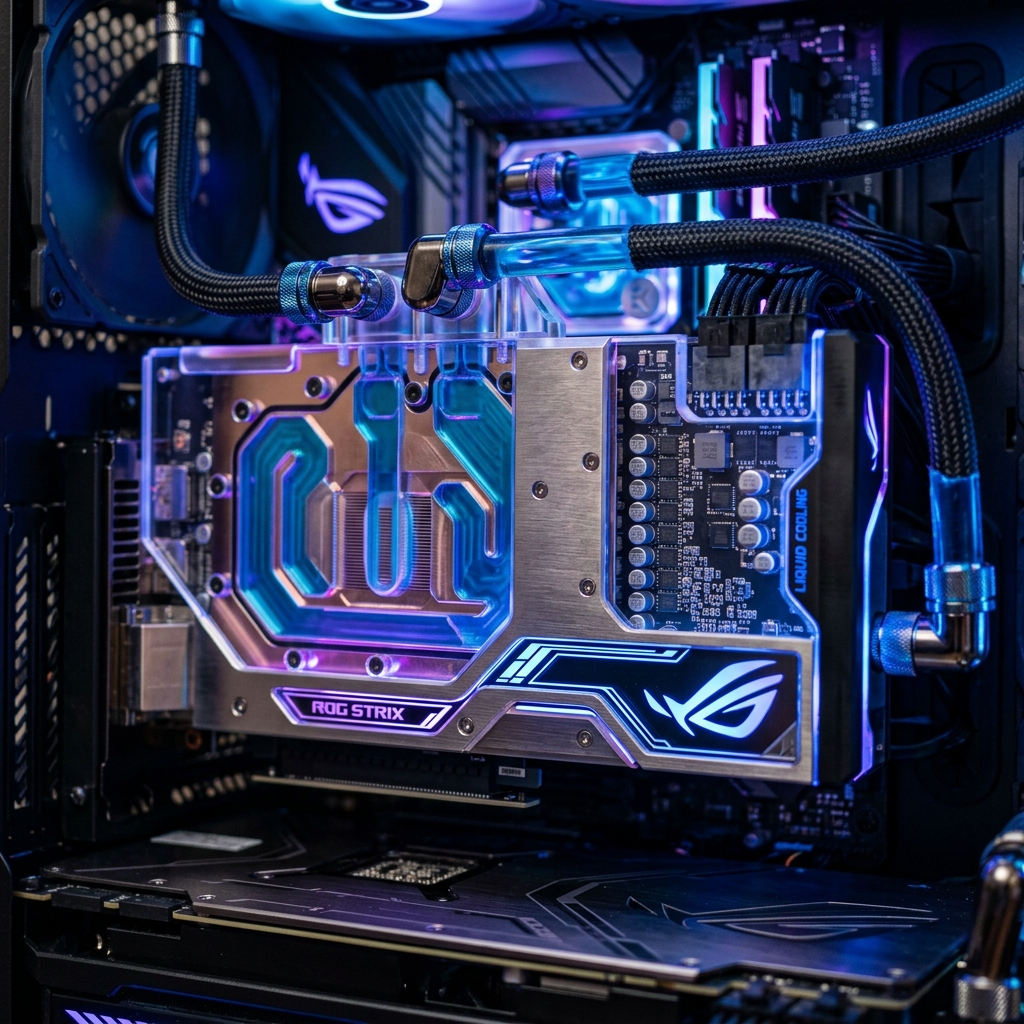 Placa de vídeo de alta performance com iluminação RGB.