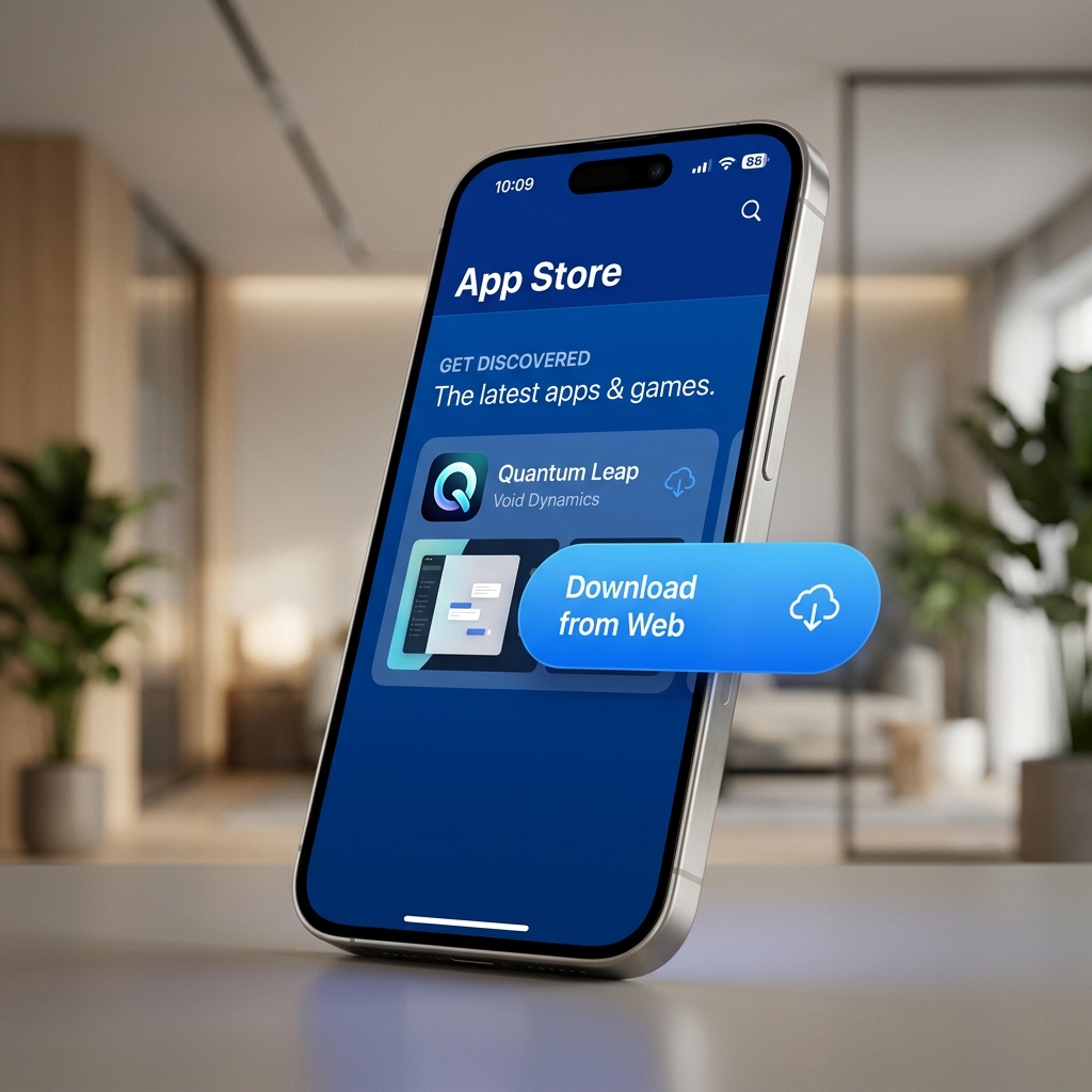 iPhone com interface de download de aplicativos fora da App Store oficial.