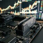 Modulos de memoria RAM em um computador, simbolizando o mercado de hardware e a flutuacao de precos em 2026.