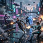 Agentes de Valorant em combate com um novo personagem em destaque, representando a nova temporada.