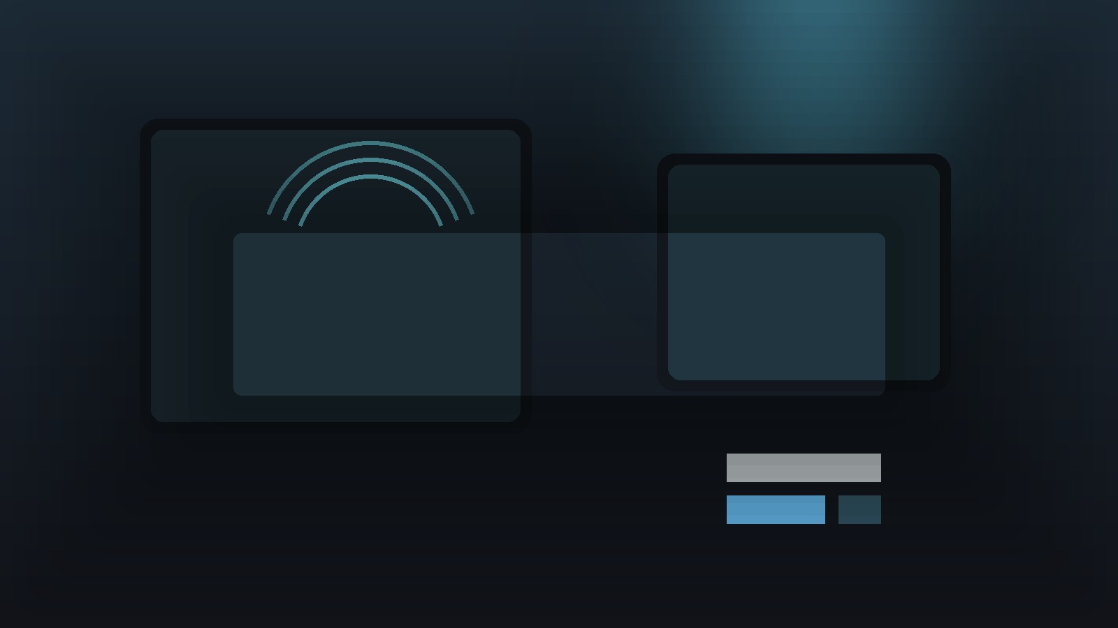Jogador usando tela portatil em movimento com sinais de streaming e clima de jogo na nuvem.