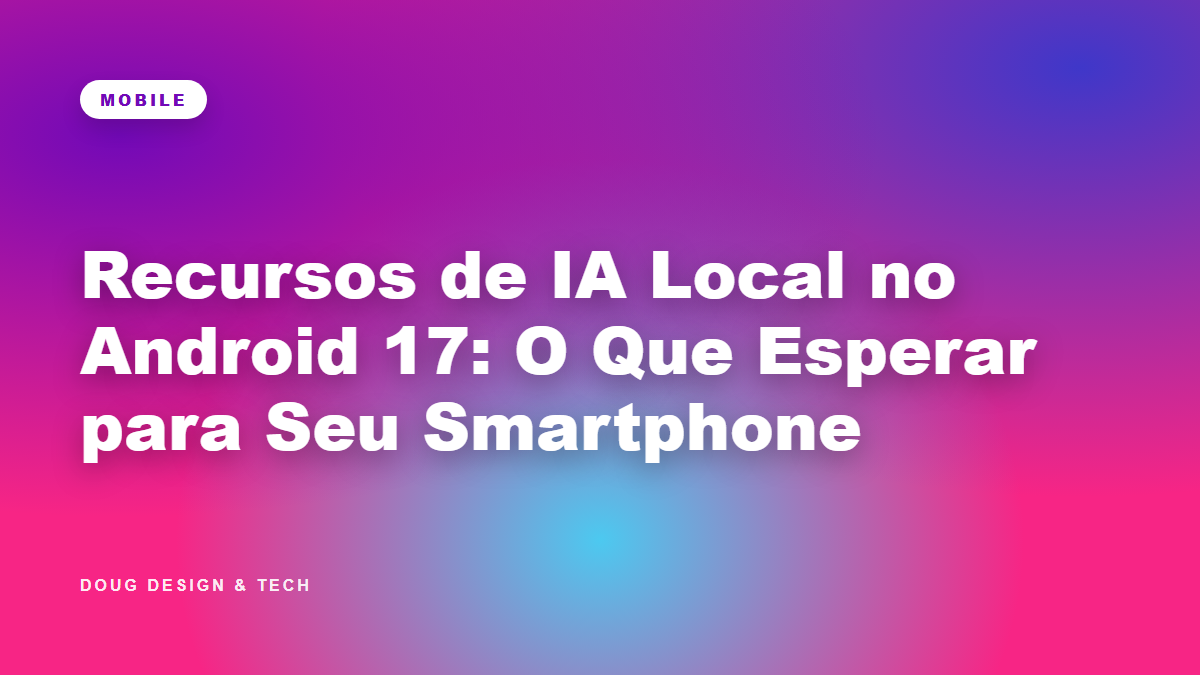 Um smartphone moderno exibindo elementos visuais sutis e brilhantes inspirados em IA, simbolizando inteligência artificial no dispositivo.