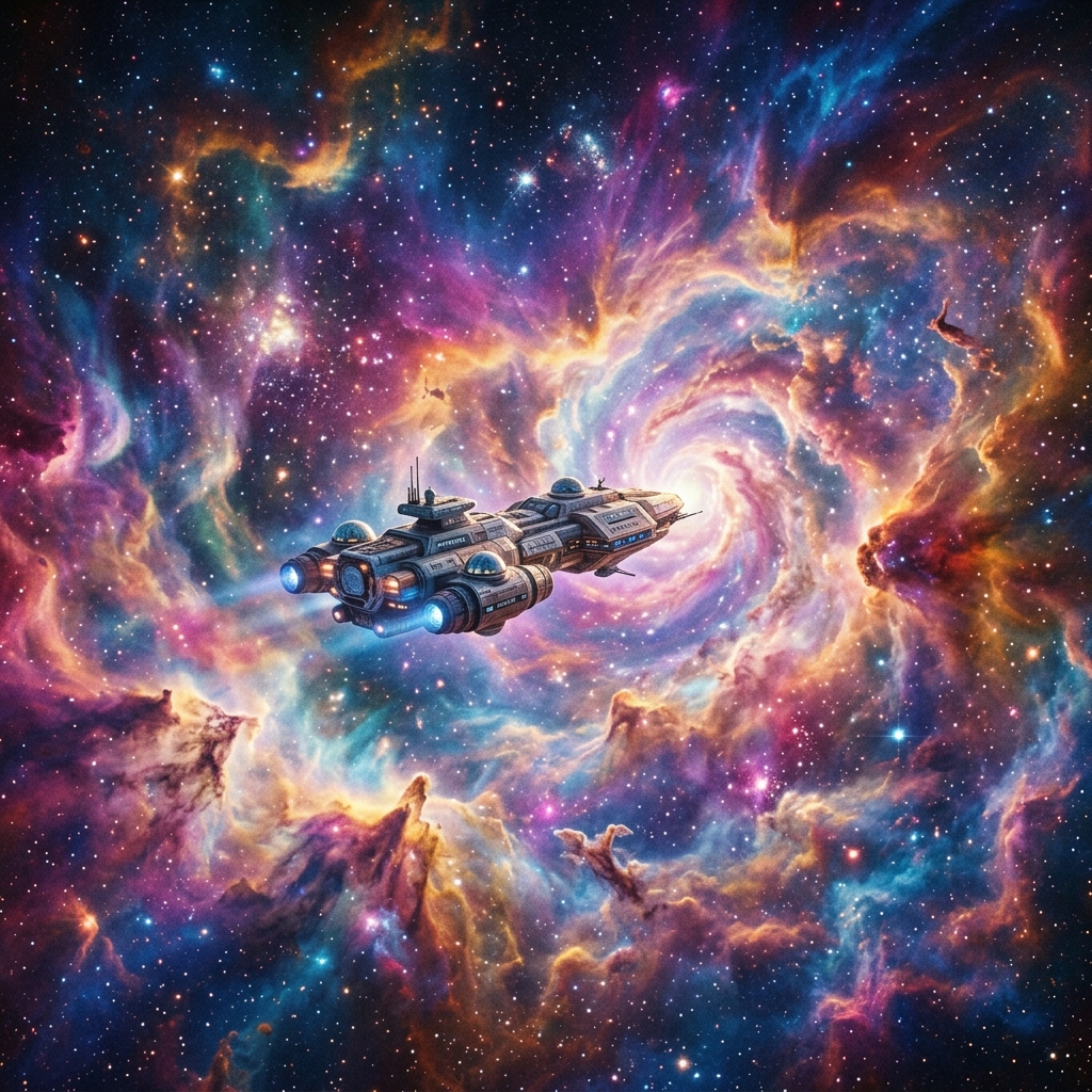 Interior de uma nave espacial futurista em Starfield, com consoles iluminados e um ar de mistério, sugerindo a expansão Shattered Space.